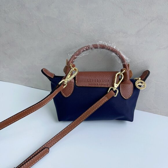 Longchamp Navy and Brown Crossbody Bag - Picture 2 of 7
